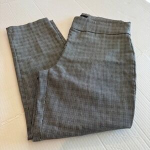 Massimo Fabbro Italy Plaid Slim Leg Pants Women‎ Size 12 Grey Black Career